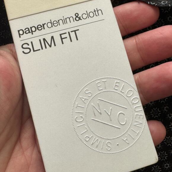 Paperdenim & Cloth Slim Fit Shirt XL Black White Geometric Short Sleeve NWT - Picture 15 of 16